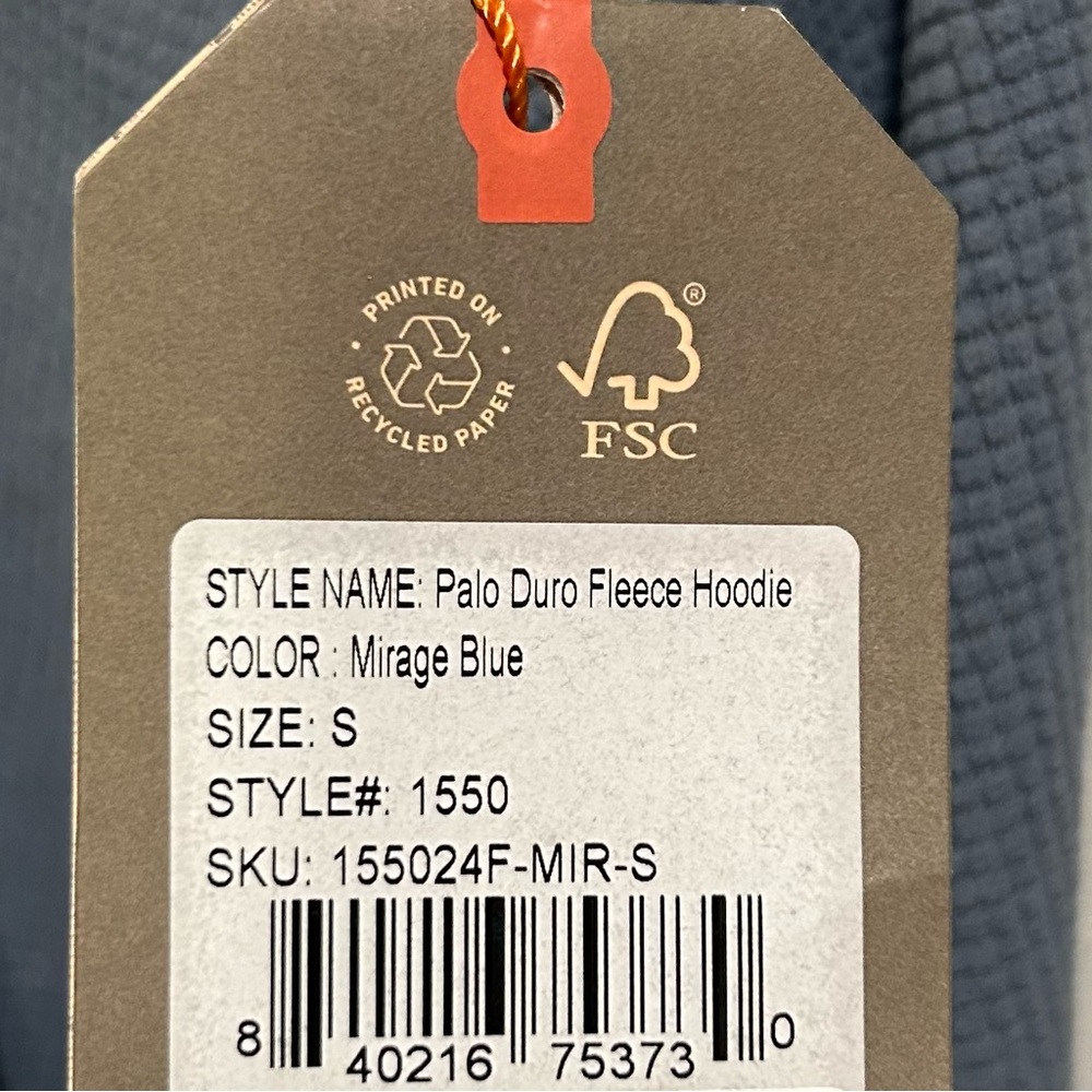 Howler Brothers Hoodie – Men’s Small Blue Palo Duro Grid Fleece Waffle Knit NWT - Picture 8 of 8